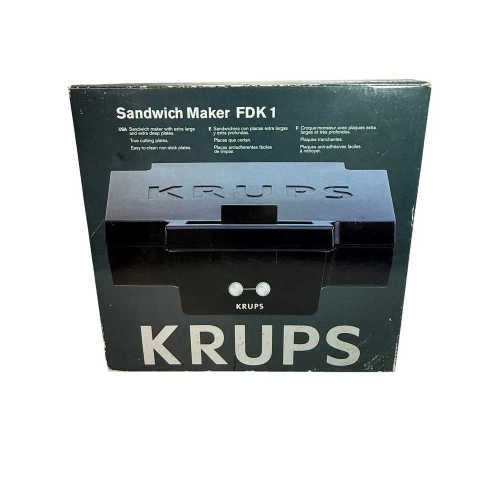 KRUPS FDK1 Sandwich Maker Deep Fill Non Stick Plates Vertical Storage‎